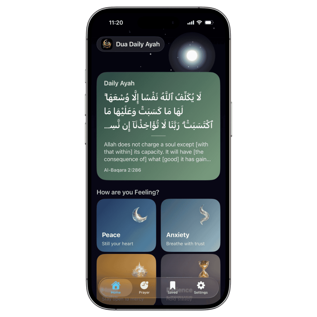 Mood selection in Dua app
